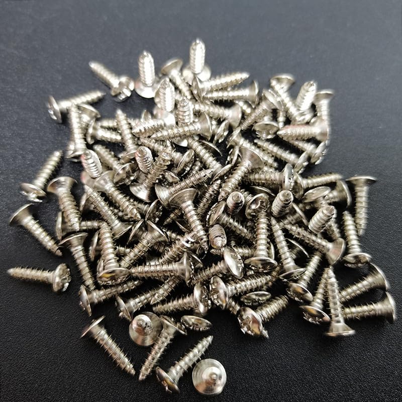SAPHUE 3MM Electric Guitar Bass Pickguard Screws Pick Guards Scratch Plate Mounting Screws for Fender Strat ST Tele TL Stratocaster Telecaster Gibson LP Les Paul SG Guitar Pack of 50 (Chrome) - Image 2